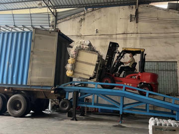 second hand clothes container loading forklift warehouse